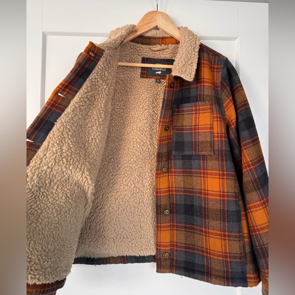 Toad & Co. Sherpa Lined Plaid Jacket (Size L) - Picture 5 of 7